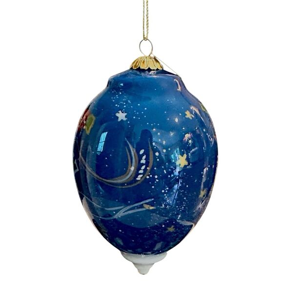 Pier 1 Li Bien Glass Christmas Ornament 2017 Hand-Painted Reindeer with Gift Box - Picture 12 of 15